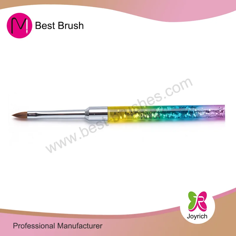 3 Faarwen Sparkle Kolinsky 3D Nail Pinsel
