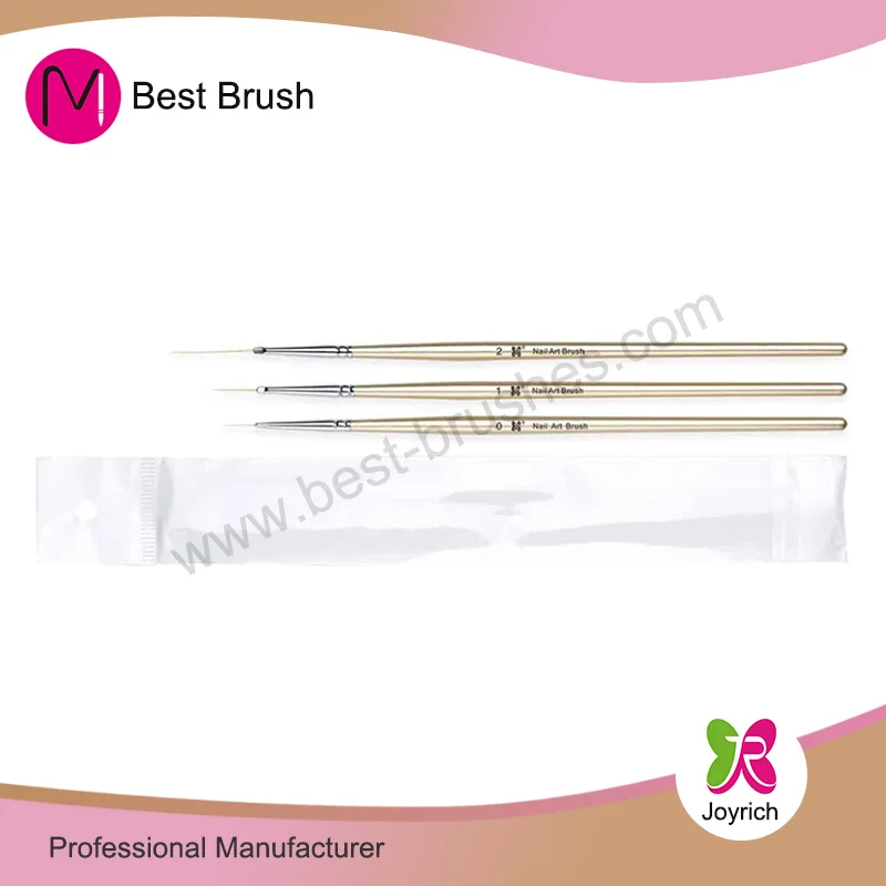 Golden Holz Handle Nail Art Pinsel Set