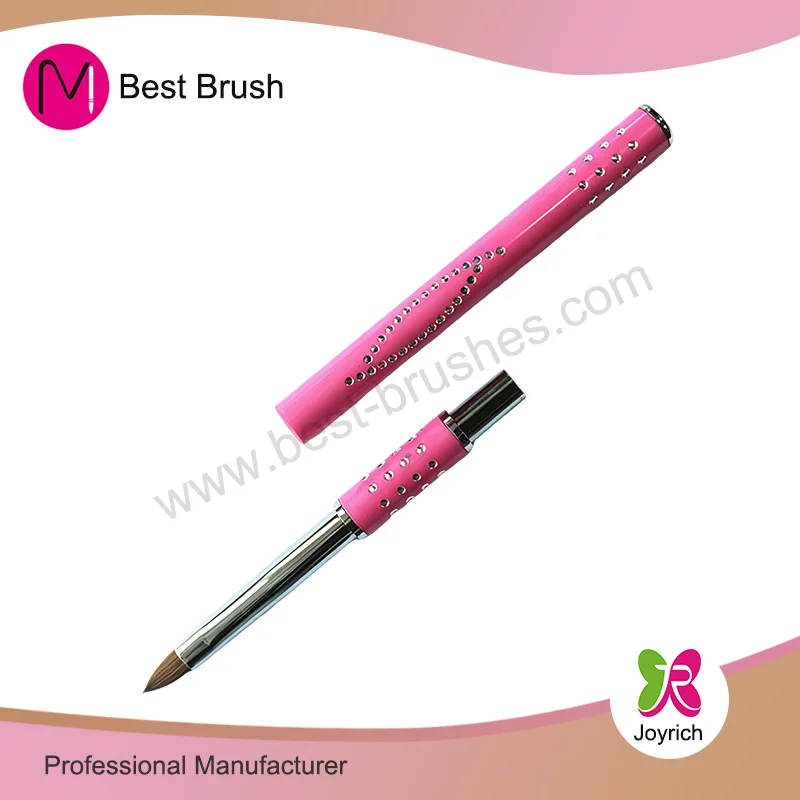 Pink Metal Kolinsky 3D Nail Pinsel